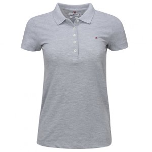 Tommy Hilfiger koszulka polo polówka damska Slim Fit szara