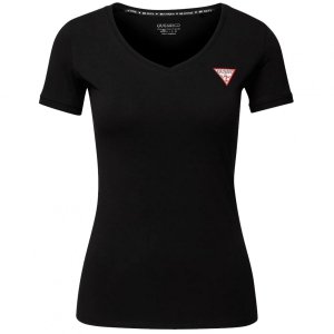 Guess t-shirt koszulka damska v-neck czarna W2YI45J1311-JBLK