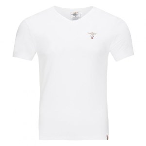 Aeronautica Militare t-shirt koszulka v-neck męska biała 