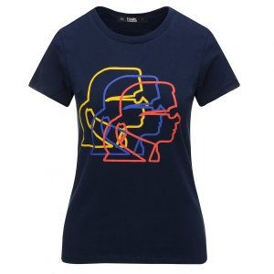 Karl Lagerfeld  t-shirt koszulka damska granatowa