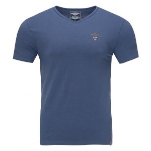 Aeronautica Militare t-shirt koszulka v-neck męska granatowa