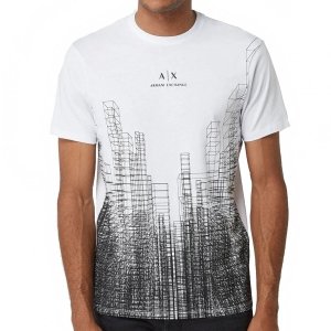 Armani Exchange t-shirt męski koszulka biały 6LZTKGZJ8EZ-1100