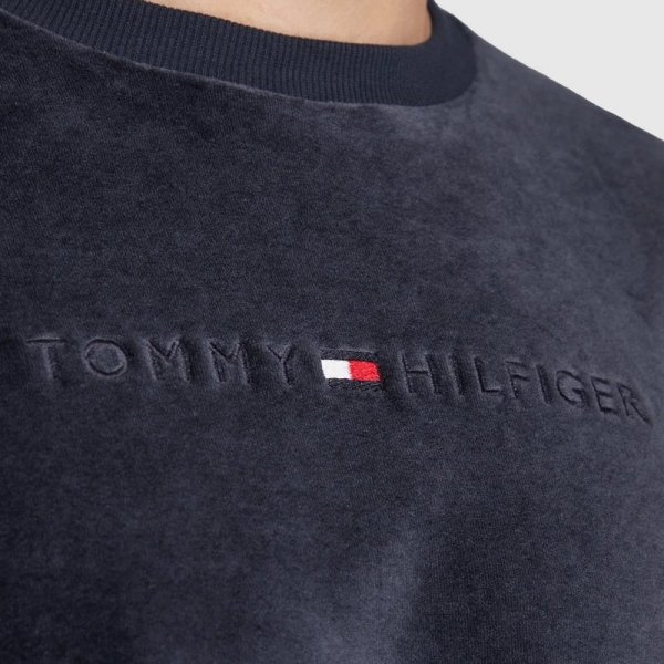 Tommy Hilfiger bluza welurowa welur męska granatowa UM0UM02670-DW5