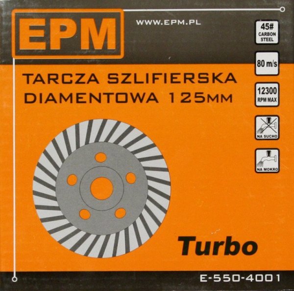 TARCZA DIAMENTOWA SZLIFIERSKA  TURBO 125MM