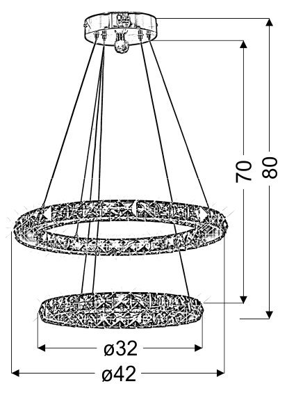 LORDS ZWIS 42 OKRĄGŁY PODWÓJNY 24W LED CHROM