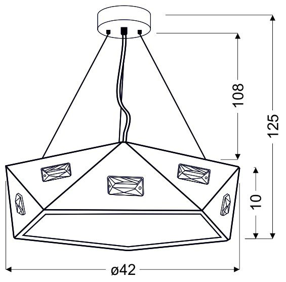 NEMEZIS # #  ZWIS PIĘCIOKATNY 42 3X40W G9  Z ŻARÓWKĄ CZARNY