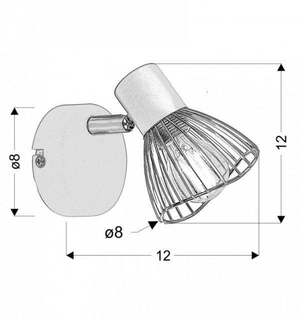 FLY KINKIET 1X40W E14 BIAŁY/CHROM
