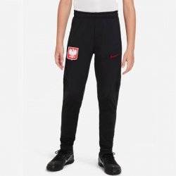 Spodnie Nike Polska Strike Jr DM9600 010 czarny L (147-158cm)
