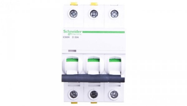 Wyłącznik nadprądowy 3P D 20A 6kA AC iC60N-D20-3 A9F05320