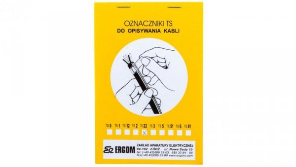 Oznacznik do opisywania ręcznego TS 22 biały E04ZP-02010101000 /280szt./