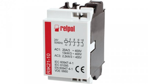 Stycznik instalacyjny 3-biegunowy 20A Cewka 24VAC 1N/O 2608186