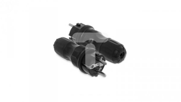 Wtyczka prosta 16A 2P+Z 250V IP54 czarna WT-54 W-97446