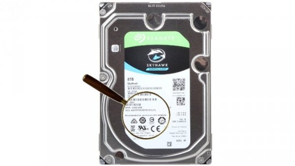 Wewnętrzny 3.5-calowy dysk twardy 8TB 24/7 SkyHawk do systemów monitoringu ST8000VX