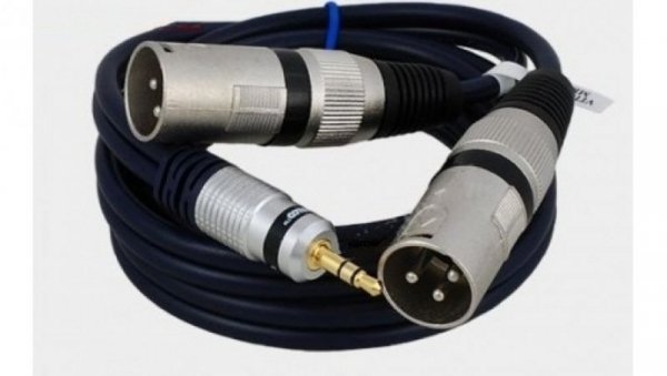 Kabel przyłącze 2x wtyk XLR/wtyk Jack 3.5 stereo MK32/A /3m/