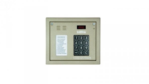Cyfrowy panel domofonowy systemu CD-2502. Wyposażony w klawiaturę numeryczną, listę lokatorów i czytnik RFID CP-2502NR beżowy
