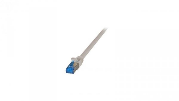 Patchcord SFTP 2m Cat6a LSZH Superflex szary na kablu Cat7
