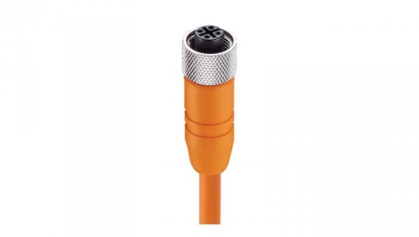 Kabel konfekcjonowany jednostronnie M12 złącze żeńskie 4-pinowe proste gwintowane ekranowany PVC pomarańczowy RKTS 4-182/5 M