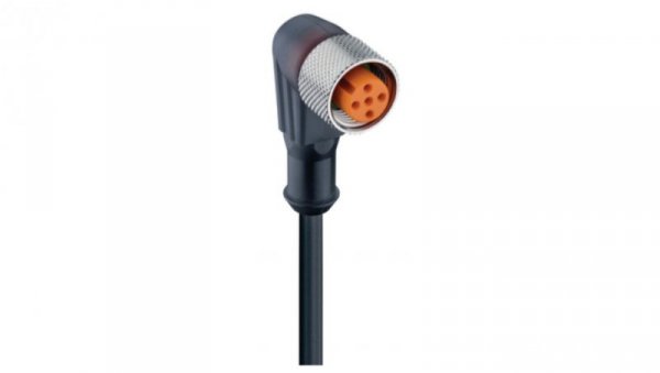 Kabel konfekcjonowany jednostronnie M12 5-pinowy złącze żeńskie kątowe z gwintem samoblokującym kodowanie A PUR RKWT 5-228/5 M