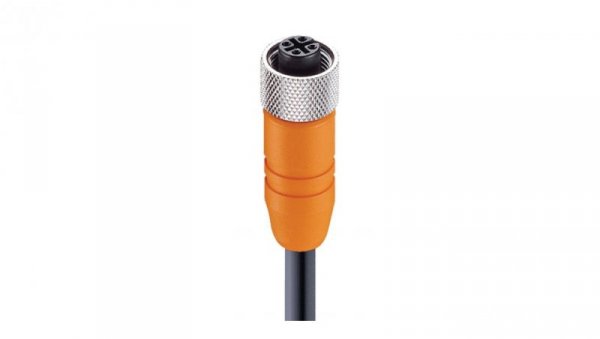 Kabel konfekcjonowany jednostronnie złącze M12 żeńskie proste 4-pinowe kodowanie A ekranowany PUR czarny RKTS 4-288/5 M