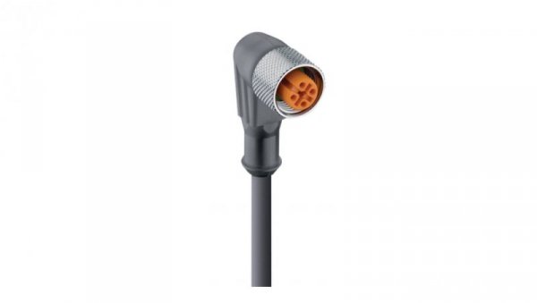 Kabel konfekcjonowany jednostronnie złącze M12 żeńskie kątowe 4-pinowe kodowanie A czarny PUR RKWT 4-225/2 M