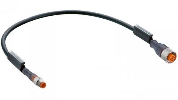 Kabel konfekcjonowany obustronnie zakończony złącza M8 3-pin męskie proste M12 3-pin żeńskie proste RSMV 3-RKT 4-3-224/2 M