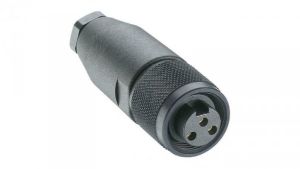 Złącze zasilające do samokonfekcjonowania żeńskie proste 3-pin(2+PE) 230 V AC/DC 12 A czarny RKC 30/9