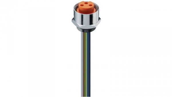 Panelowe złącze zasilające żeńskie montaż frontowy 3-pin(2+PE) srebrna obudowa 230 V AC/DC 12 A 0.75 mm2 RKF 30/11-01