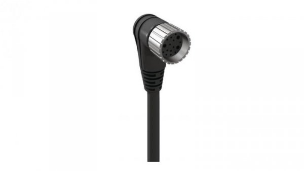 Kabel zasilający jednostronnie zakończony M23 żeńskie kątowe 19-pinowy czarna obudowa 120 V AC/DC RKWU 19-242/20 M