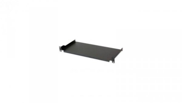 Półka 1U 200mm rack 19, 2 pkt mocowania, pełna, czarna