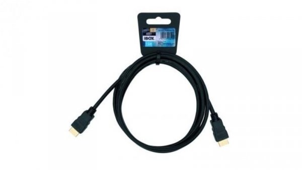 Kabel IBOX FULLHD HD01 1,5M 1.4V 13C+1 ITVFHD0115 (HDMI M - HDMI M 1,5m kolor czarny)