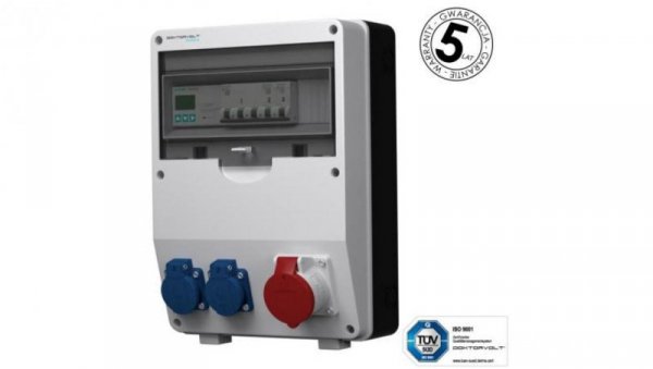 Rozdzielnica budowlana z licznikiem 3F Siemens pTD-S 16A 2x230V gniazda Mennekes Schuko Doktorvolt 4777