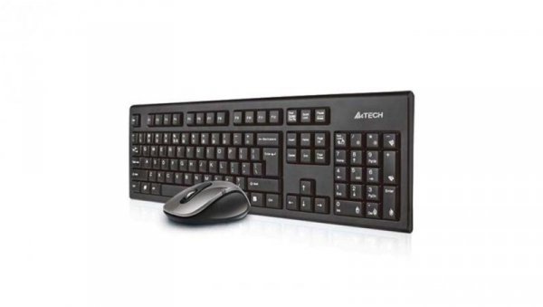 Zestaw klawiatura + mysz membranowa A4 TECH V-Track 2.4G 7100N RF Nano A4TKLA41220 (USB 2.0 kolor czarny optyczna)