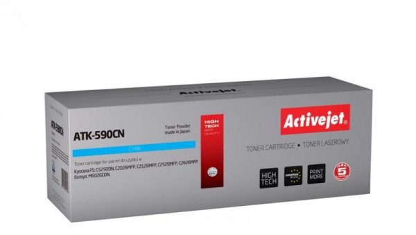 Toner Activejet ATK-590CN (zamiennik Kyocera TK-590C Supreme 5000 stron niebieski)