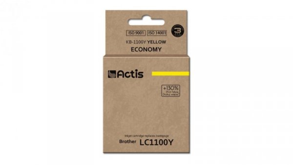 Tusz ACTIS KB-1100Y (zamiennik Brother LC1100Y/980Y Standard 19 ml żółty)