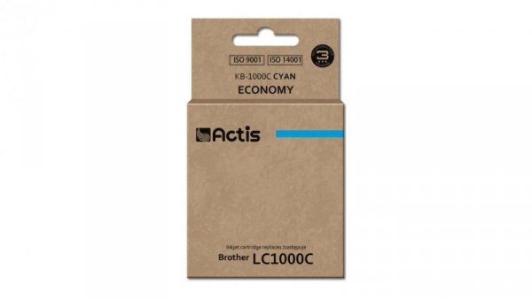 Tusz ACTIS KB-1000C (zamiennik Brother LC1000C/LC970C Standard 36 ml niebieski)