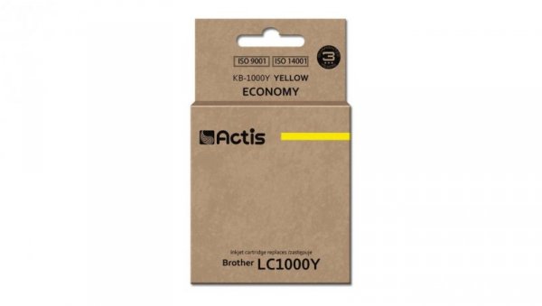 Tusz ACTIS KB-1000Y (zamiennik Brother LC1000Y/LC970Y Standard 36 ml żółty)
