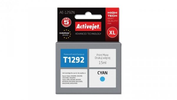Tusz Activejet AE-1292N (zamiennik Epson T1292 Supreme 15 ml niebieski)