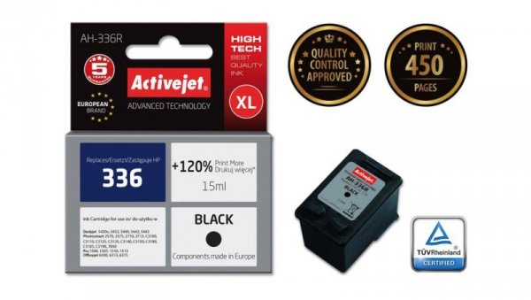 Tusz Activejet AH-336R (zamiennik HP 336 C9362EE Premium 15 ml czarny)