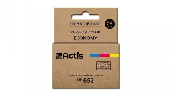 Tusz ACTIS KH-652CR (zamiennik HP 652 F6V24AE Standard 15 ml kolor)