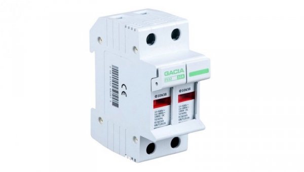 Podstawa bezpiecznikowa PV z kontrolką 2P 10x38mm 32A 1000V DC / Gacia