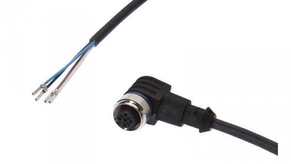 Kabel konfekcjonowany jednostrony złącze M12 żeńskie 4-pin kątowe wolny koniec przewodu 4x0,34mm² 5m PUR 250V IP67 VK500321