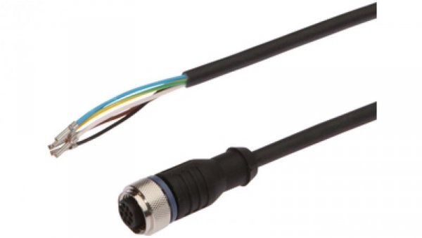 Złącze do samokonfekcjonowania M12 proste żeńskie 5 pinowe druga końcówka niezarobiona 10m 5x0.34mm² PUR fi5.4mm 60V 90C IP67 VK