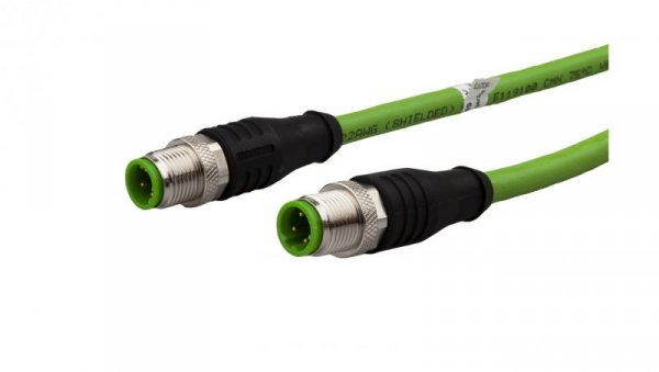 Złącze do samokonfekcjonowania 2xM12 proste 4-pinowe 4x0.25mm² PUR 3m VK30E256