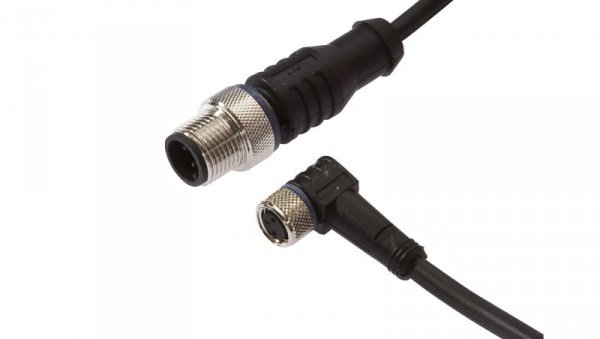 Złącze do samokonfekcjonowania M8 kątowe żeńskie 3-pinowe M12 męskie proste 3-pinowe 3x0.34mm² PUR 60V IP67 VK300F80