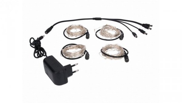 Lampki led zewnętrzne ŁEZKI 230V 4x5m 4x 50LED czerwone