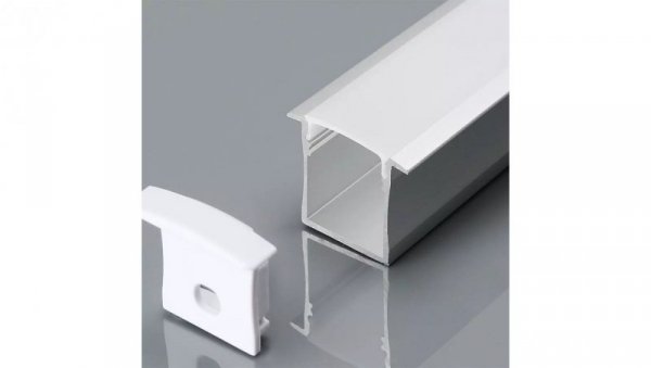 Profil wpuszczany aluminiowy Mleczny do taśm LED 2000x30x20mm 3372