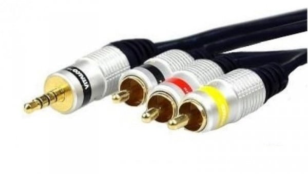 Kabel wt.Jack 3,5 4-polowy/wt.3RCA JKD80 1,5m