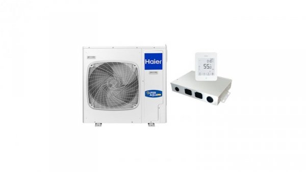 Pompa ciepła monoblok 7,8kW 1-faz HAIER SUPER AQUA AU082FYCRA (HW) /+ YR-E27, ATW-A01/ R32