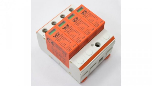 Ochronnik przepięć-ogranicznik modułowy 4P 7kA 275V TYP T2 4P 3-F 20-50kA VCX