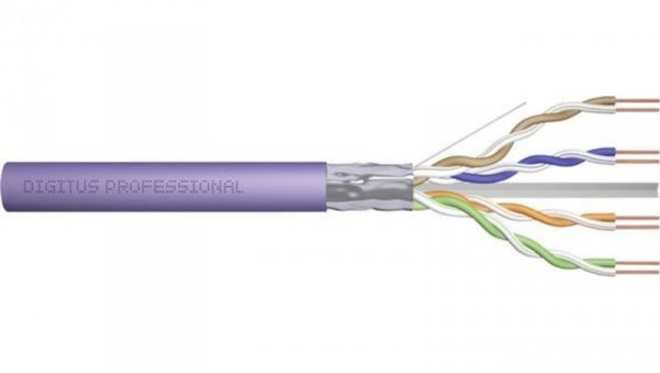 Kabel teleinformatyczny F/UTP kat.6 4x2xAWG23 LSOH drut fioletowy Dca DK-1624-VH-05 /50m/